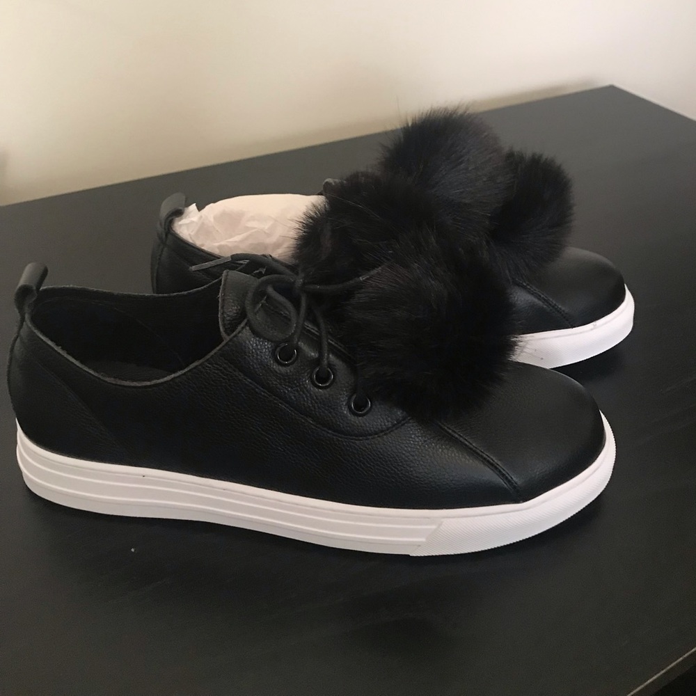 Black Pom Pom Sneaker